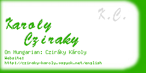 karoly cziraky business card