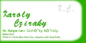 karoly cziraky business card